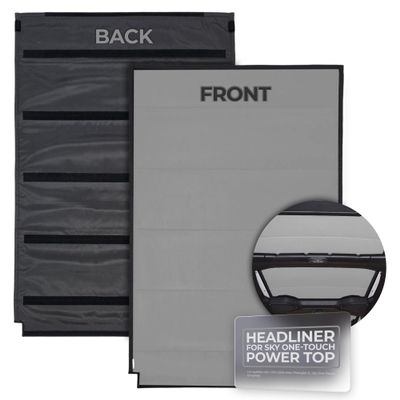Hothead Headliners Insulating Headliner Compatible for Jeep Wrangler JL Sky One-Touch Power Top (2018-2026) | Three-Layer Design for Comfort, Noise Reduction & Easy Installation (Grey)