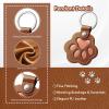 UHOT Custom Pet Memorial Gifts for Dogs Keychain - Personalized Name Paw-Shaped Leather Handmade Keepsake Cat Dog Key Chain (Brown) view 2