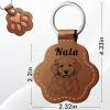 UHOT Custom Pet Memorial Gifts for Dogs Keychain - Personalized Name Paw-Shaped Leather Handmade Keepsake Cat Dog Key Chain (Brown) view 3