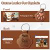 UHOT Custom Pet Memorial Gifts for Dogs Keychain - Personalized Name Paw-Shaped Leather Handmade Keepsake Cat Dog Key Chain (Brown) view 4
