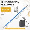 NQEUEPN 2 Set Grease Gun Hose Accessory Kit, 18 Inch Spring Flex Hose with Grease Gun Coupler 8000PSI 1/8 Inch NPT Threads Tube Fittings (Blue) view 2