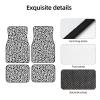Universal Fit Set of 4 Car Floor Mats, Heavy Duty All Weather Non-Slip Backing for Truck, SUV and Sedan, Dark Gray Black Leopard Cheetah Print Cars Mat Set view 4