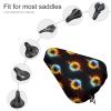Water and Dust Resistant Bicycle Saddle Cover for Travel and City Bikes Ice Water Fire Flame Softball Baseball, Protective Cushion with Adjustable Drawstring view 3