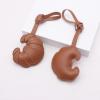 MODODO Unique BakeryInspired Keychain Leather Croissants Charm Decorative Ornament Car Home Decors Sturdy view 3