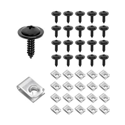 Ywdiml 40PCS Car Splash Shield Liner Screw U Nut Kit, Phillips Truss Head Sems Wheelhose Liner Screws Replaces 90308-SB2-013 90114-SE0-000, Compatible with S2000 Element RSX