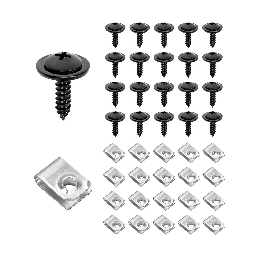 Ywdiml 40PCS Car Splash Shield Liner Screw U Nut Kit, Phillips Truss Head Sems Wheelhose Liner Screws Replaces 90308-SB2-013 90114-SE0-000, Compatible with S2000 Element RSX