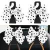 Surosha 2PCS Car Seat Headrest Hooks, Car Bag Hooks, Cute Bow Knot Vehicle Seatback Hanging Storage Organizer, Auto Accessories Automotive Interior Purse Hanger for SUV, Sedan, Truck (White/Polka Dot) view 1