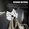 Surosha 2PCS Car Seat Headrest Hooks, Car Bag Hooks, Cute Bow Knot Vehicle Seatback Hanging Storage Organizer, Auto Accessories Automotive Interior Purse Hanger for SUV, Sedan, Truck (White/Polka Dot) view 3