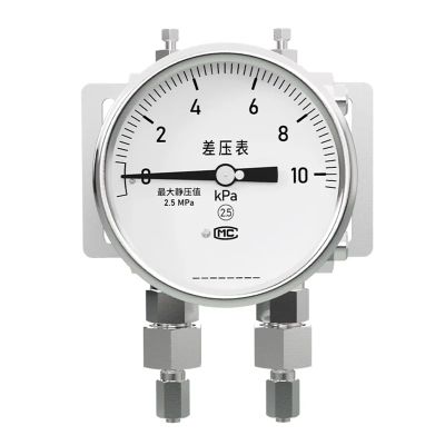 1pcs Stainless Steel Differential Pressure Gauge High Precision Shock Proof Radial Thread high Static Pressure Double Diaphragm(100mm Dia,0-0.1Mpa)