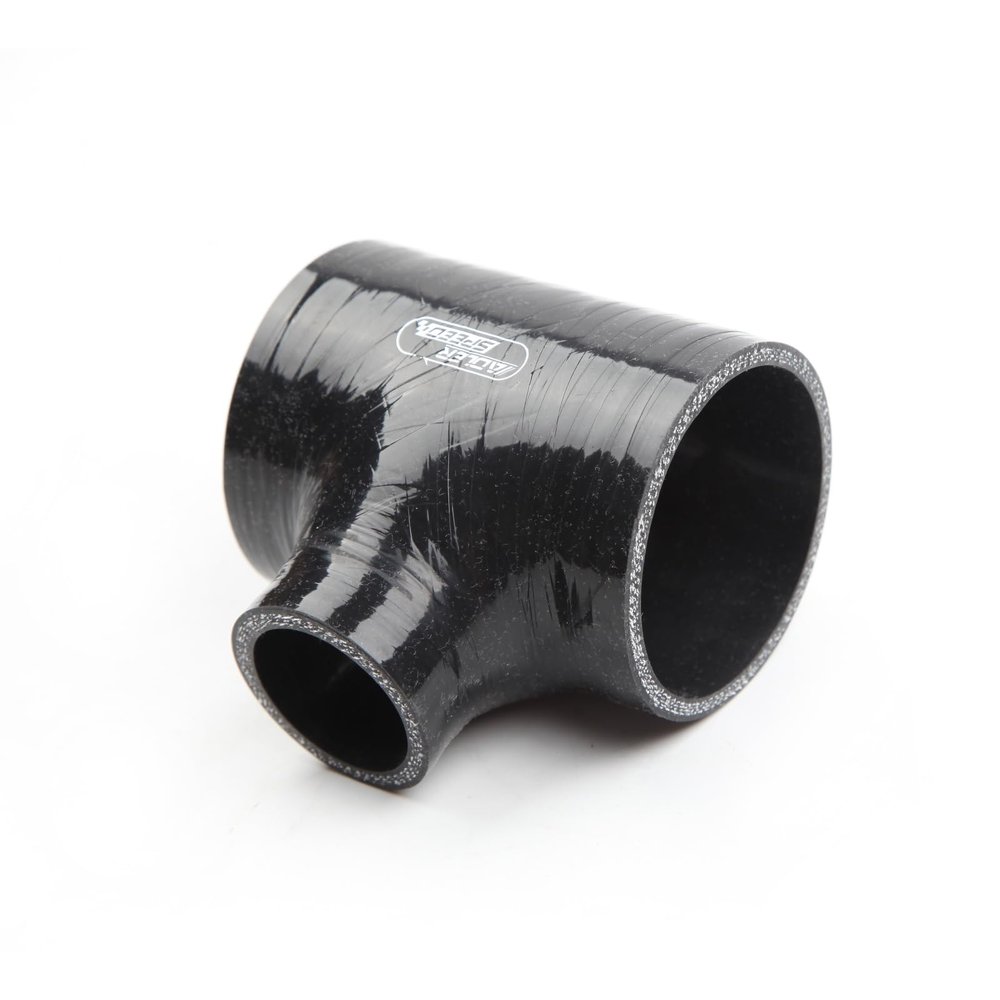 US SHIP 3" Inch ID T-Piece Silicone Hose Dump Valve Turbo Coolant Coupler Pipe Spout 1.5" ID Black
