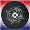 Black Tire Cover Nautical Compass Travel Black 28 to 29 in view 1