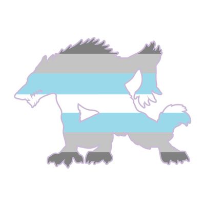 DemiBoy Werewolf, Therian LGBTQ+ Flag - 5 Inch Full Color Vinyl Decal for Indoor or Outdoor use, Cars, Laptops, Dcor, Windows, and More