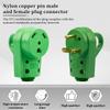 SWPHRT 30Amp RV Plug, Heavy Duty 125V TT-30R Camper Female Plug Adapter with Grip Handle, Camper Electrical Power Connector Replacement, Universal for Caravan RV Trailer Motorhome Van (Green) view 4