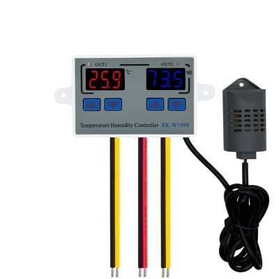 W1099 DC 12V 24V AC 110-220V Digital Temperature Humidity Controller Egg Incubator Thermostat Humidity Controller Regulator(DC 24V)