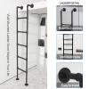 MSHOSAC Wall Mounted Attic Bunk Bed Ladder, Universal Space-Saving Motorhome Step Ladder, Black Metal Steel Round Tube Step Ladders for Loft Climbing Ladders - Customizable Size(180cm/71in view 3