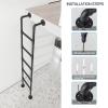 MSHOSAC Wall Mounted Attic Bunk Bed Ladder, Universal Space-Saving Motorhome Step Ladder, Black Metal Steel Round Tube Step Ladders for Loft Climbing Ladders - Customizable Size(180cm/71in view 4