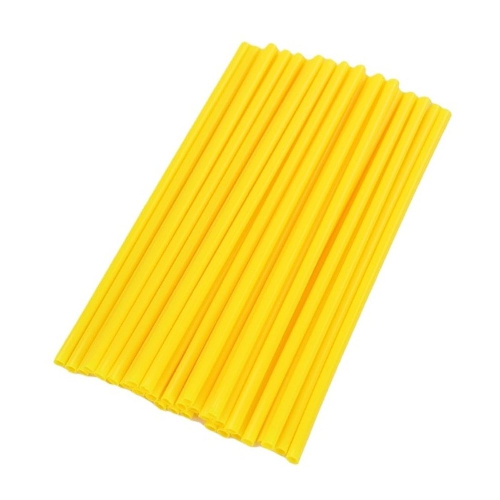 Motorcycle Spoke Skins Covers Wheel Rim Spoked Protector Wraps Kit for Motocross Dirt Pit Bike Enduro Supermoto(Yellow)