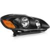 ASAPE Headlights Assembly Pair for Driver and Passenger Side Fits 2003-2008 for Toyota Corolla 8111002190,Black Housing Amber Reflector Clear Lens view 2