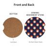 Neukim 2 Pack White Golf Balls Red Flames Blue Car Cup Holder Coasters, 2.56 Inch Anti Slip Ceramic Absorbent Coaster with Cork Base and Finger Notch Car Accessories Interior for Women Men view 2