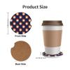 Neukim 2 Pack White Golf Balls Red Flames Blue Car Cup Holder Coasters, 2.56 Inch Anti Slip Ceramic Absorbent Coaster with Cork Base and Finger Notch Car Accessories Interior for Women Men view 3