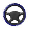 Customized Steering Wheel Cover with Logo Personalized Stretchy Car Steering Wheel Cover with Your Own Text Picture Logo 15 Inch Fit for Vehicles Truck Navy view 2