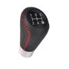 5 Speed Manual Transmission Gear Shifter Knob Leather Cover Compatible With Select Compact Cars Including 500 Punto Models(Red) view 1