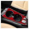 CFEIYIDE Compatible for Toyota Prius 2016 2017 2018 2019 2020 2021 2022 Soft Carbon Fiber Sticker LHD RHD Car Central Control Cup Holder Frame(Cup Holder Red) view 2