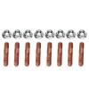 M8 1.25 Threaded Turbo Studs Kit, Exhaust Manifold Hardware Kit, High Pressure Metal Alloy Stud Bolt Nut Set, Direct Replacement for Turbocharger and Engine Manifold view 3