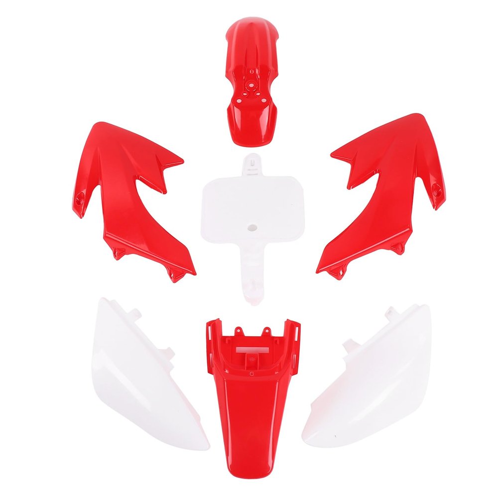 Plastic Fairing Mudguard Set, Motorcycle Body Kit, Stylish Design for CRF XR 50 CRF50 PIT BIKE, Includes 2 Fenders 2 Fuel Tank Covers 2 Rear Fenders 1 Number