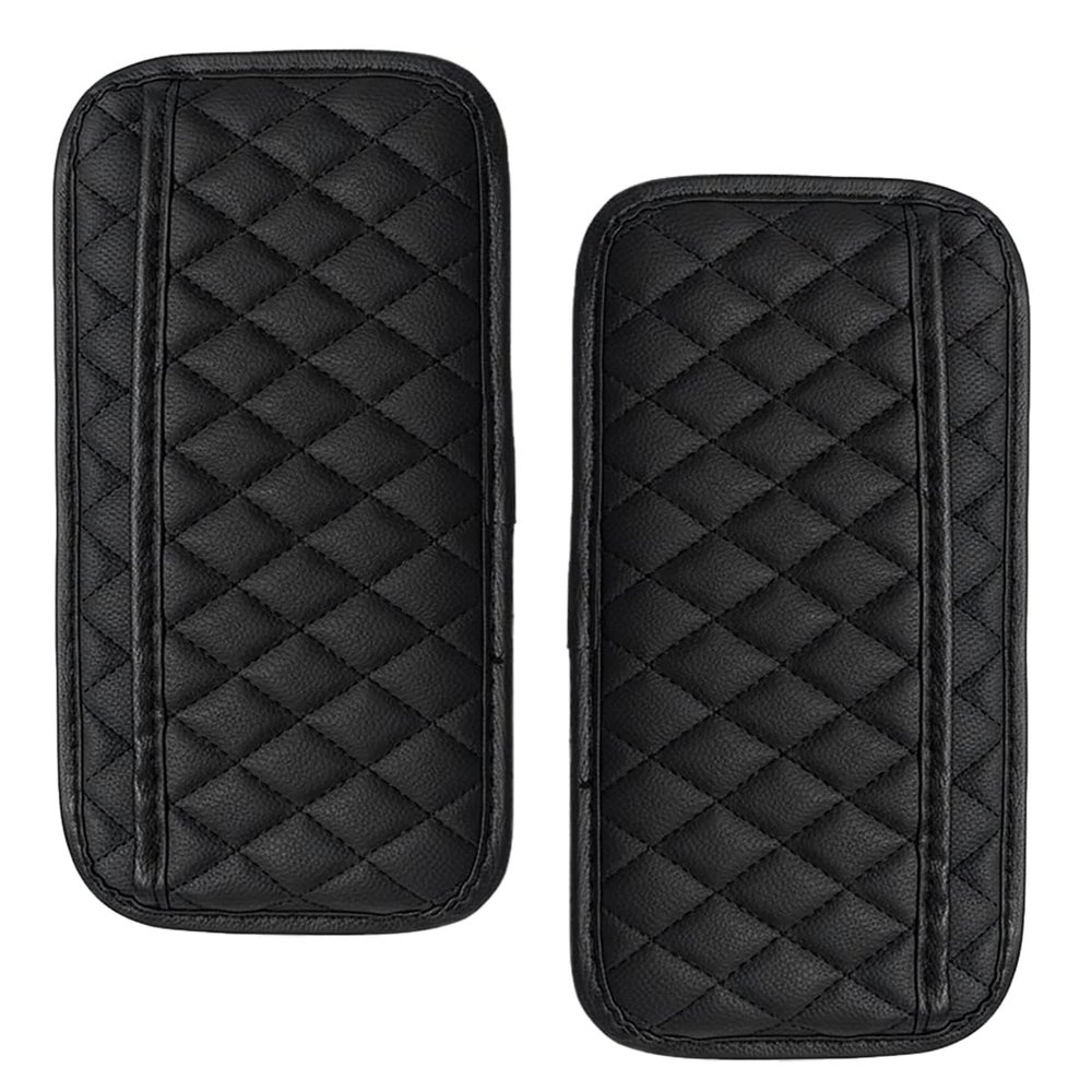 Deaelf 2PCS Car Side Pocket Organizer, Universal Waterproof PU Leather Auto Seat Gap Filler Storage Bag, Self-Adhesive Multifunctional Car Door Sunglasses Holder Pouch for Phone, Card (L)