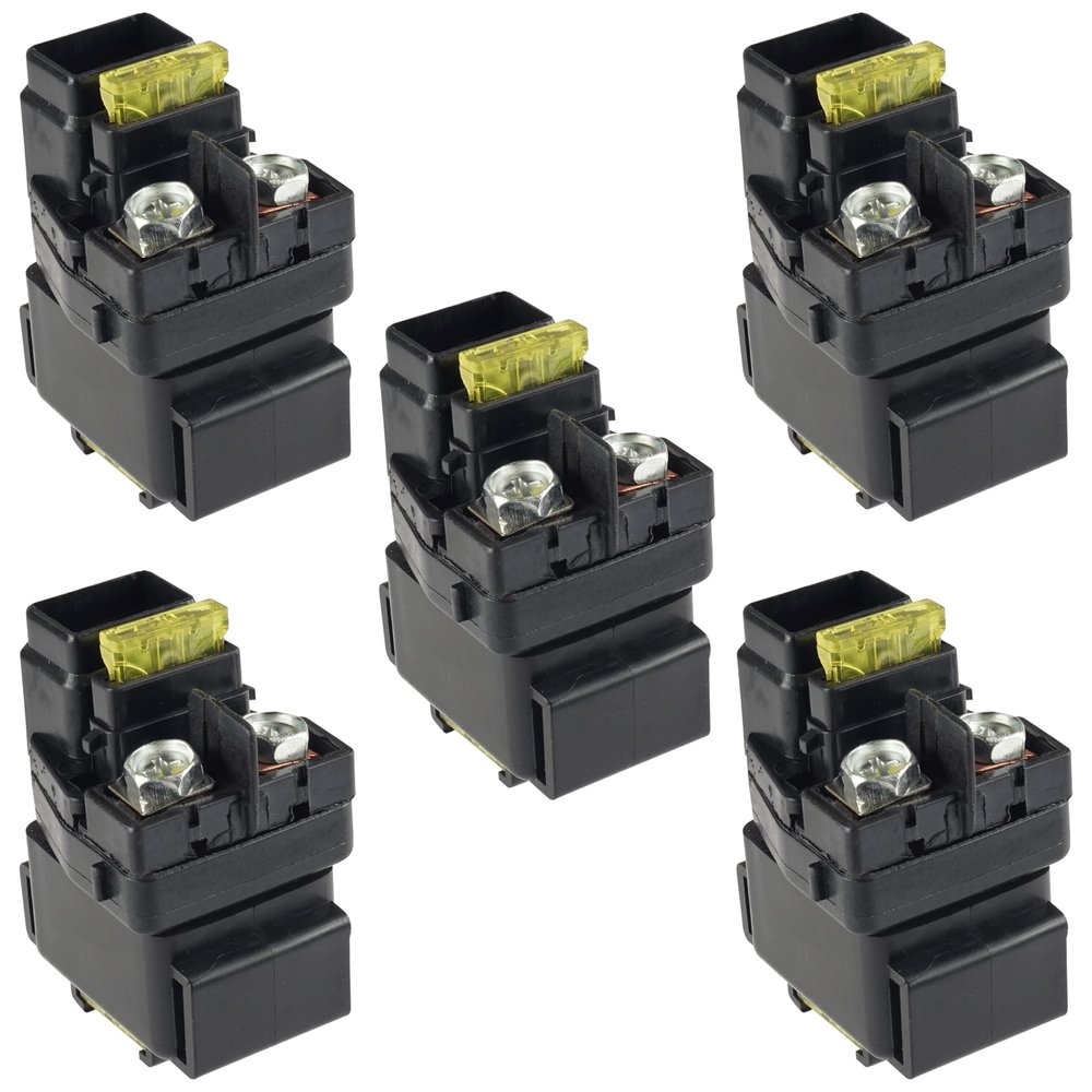 Caltric Starter Solenoid Relay Compatible with Suzuki LT-Z400 LT-Z400F Quadsport Z400 2003-2008 Qty 5