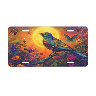 License Plate, Bird Butterfly Flower Novelty Vanity Tag with 4 Holes for Men Women, Aluminum Metal Decorative Front Car Plate Car Tags Auto Accessories for Trucks, SUVs, 612 Inch,A-246
