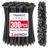 TEAWOO 300Pcs Nylon Universal Cable Tie Buckles, High-Strength Self-Locking Zip Ties, Car Bumper Fender Retainers, Fasteners for Automotive Repair & Home Organization view 1