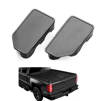 Erivis 2 PCS Bed Rail Stake Pocket Covers for 2014-2018 GMC Sierra 1500 and Chevrolet Silverado 1500/2500/2500HD/3500HD Accessories, Truck Rear Bed Rail Hole Plug Caps