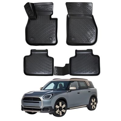 Floor Mats fits Mini Countryman Electric (U25) 2024-2025 | Custom Fit Floor Liner for Cars | Premium Quality Car Mats Black | Odorless All Weather Waterproof Durable 4.5D Liner