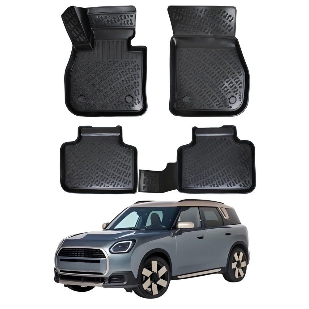 Floor Mats fits Mini Countryman Electric (U25) 2024-2025 | Custom Fit Floor Liner for Cars | Premium Quality Car Mats Black | Odorless All Weather Waterproof Durable 4.5D Liner
