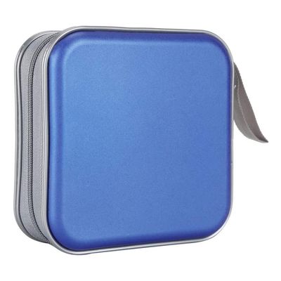 QCdeSoulBLV 40 Capacity CD Holder Case Wallet DVD Binder Organizer Storage Bag Album Hard Plastic Portable Blue