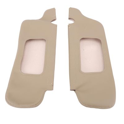 Aramox 2Pcs Sun Visor Protector Cover, PU Leather Scratch Against Sun Visor Replacement Cover for 1994 to 2004 (Beige)