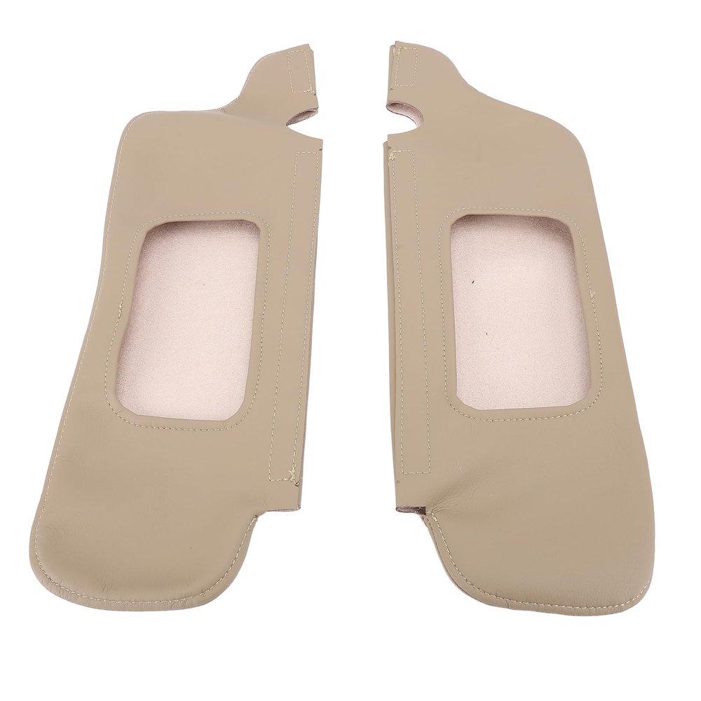 Aramox 2Pcs Sun Visor Protector Cover, PU Leather Scratch Against Sun Visor Replacement Cover for 1994 to 2004 (Beige)