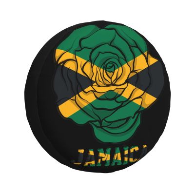 Jamaica Flag Roses Car Tire Dust Cover for Your SUV, Jeep, Rv, Trailer, Truck