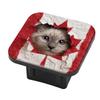 2 Inch Rubber Trailer Hitch Cover, Cute Ragdoll Peeks Out from Behind The Hole in A Canadian Flag Trailer Hitch Cover Tube Plug Insert, Car Exterior Accessories, Receiver Tube Hitch Plug view 1