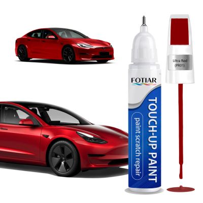Ultra Red PR01 Touch up Paint for Tesla-Exact Match Scratch Repair Kit 2-In-1 Premium Car Paint Pen for Chips & Nicks