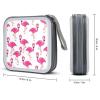 FodPand Pink Flamingo CD Case 40 Capacity CD Holder Organizer Portable Zipper DVD Collection Storage Bag Compact Cases Storage Binder Plastic Holder Disc Car Home Travel view 2
