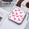 FodPand Pink Flamingo CD Case 40 Capacity CD Holder Organizer Portable Zipper DVD Collection Storage Bag Compact Cases Storage Binder Plastic Holder Disc Car Home Travel view 4