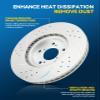 PHILTOP Front Brake Kit Fit for 2013-2018 Lexus ES300h, Brakes Rotors Ceramic Brakes Pads Replacement: 11.65 inch (296mm) Rotors Drilled and Slotted31434+D1293 view 2