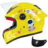 DOT Approved Kids Youth Full Face Motorcycle Helmet, Lightweight, Yellow, L view 1
