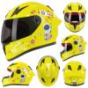 DOT Approved Kids Youth Full Face Motorcycle Helmet, Lightweight, Yellow, L view 2