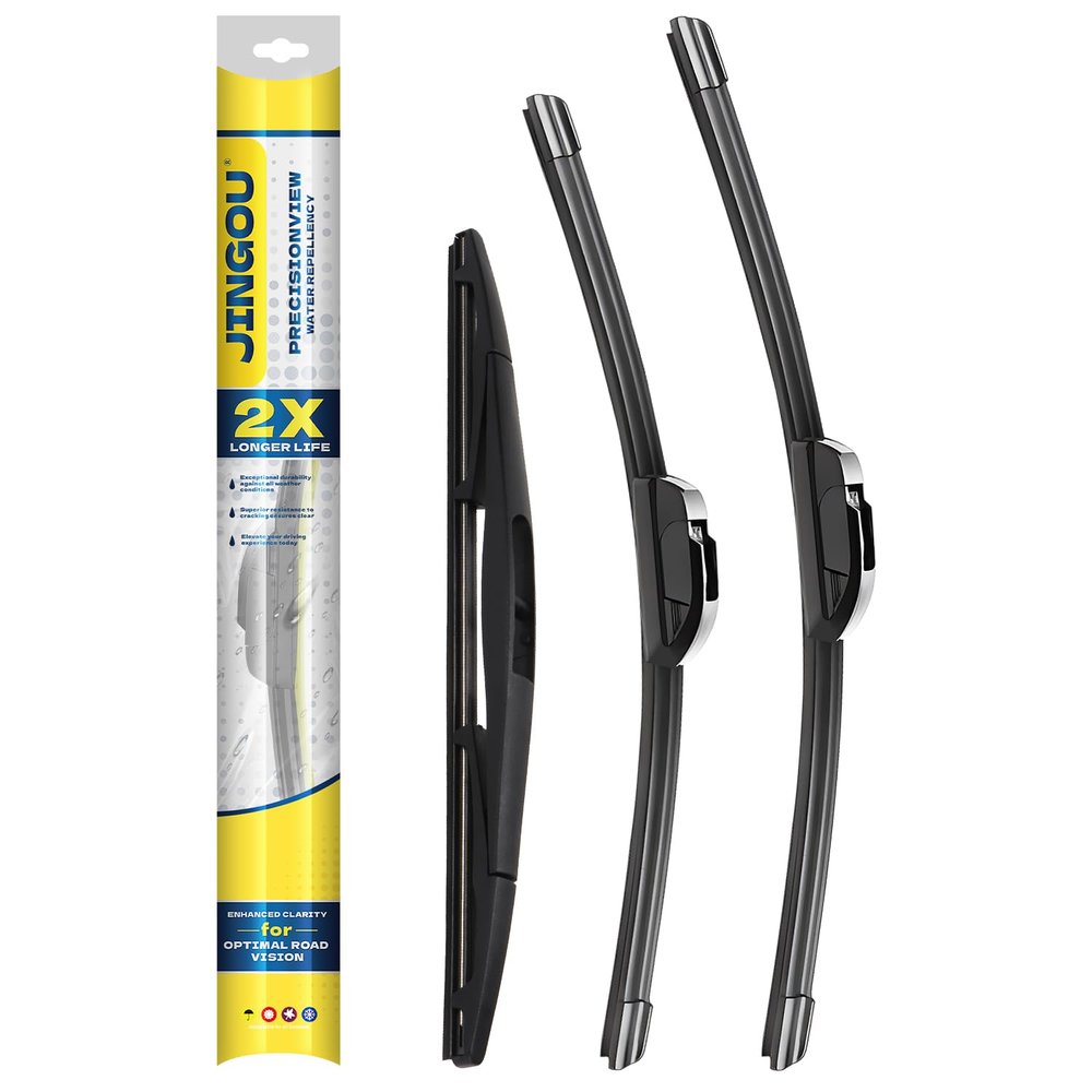 JINGOU 3 Pack Wiper Blades 24"/18"/14",Compatible with 2005-2009 Subaru Legacy,Front and Rear Windshield Wipers Runs Smoothly and Quietly Providing a Good View