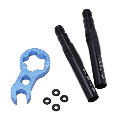 Tomotato Bike Valve Extender, Aluminium Alloy Valve Stem Extension Inner Tyre Valves Extension Prestas Valve Extender Kit with Valve Core Remover Tool for Bicycle (45mm)