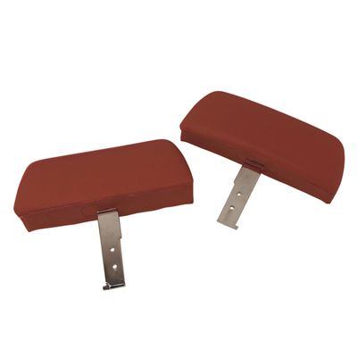 CA Headrests. Dark Orange Complete W/Leather Covers for 1968 C3 Corvette